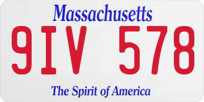 MA license plate 9IV578