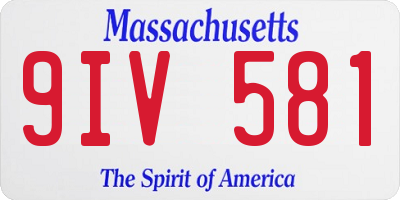 MA license plate 9IV581