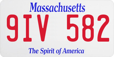 MA license plate 9IV582