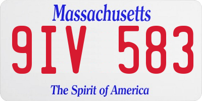 MA license plate 9IV583