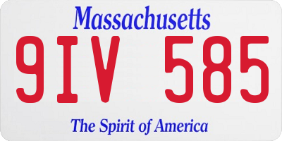 MA license plate 9IV585