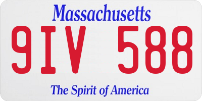 MA license plate 9IV588