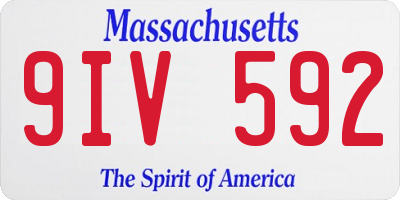 MA license plate 9IV592