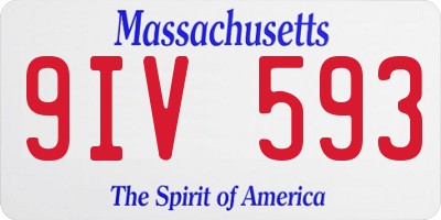 MA license plate 9IV593