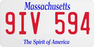 MA license plate 9IV594