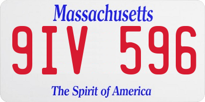 MA license plate 9IV596