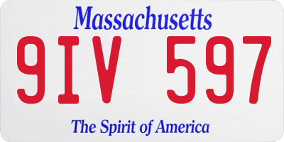 MA license plate 9IV597