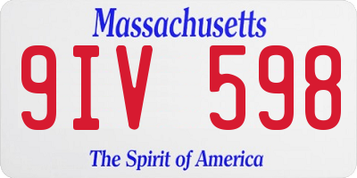MA license plate 9IV598