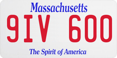 MA license plate 9IV600