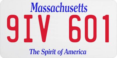 MA license plate 9IV601