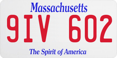 MA license plate 9IV602