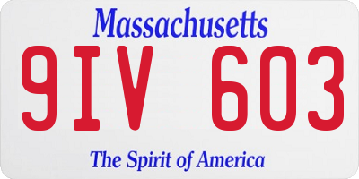 MA license plate 9IV603