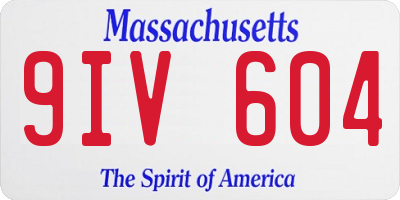 MA license plate 9IV604