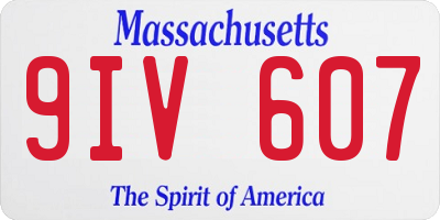 MA license plate 9IV607