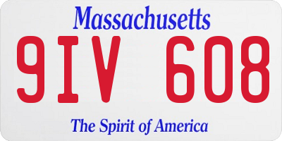 MA license plate 9IV608