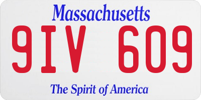 MA license plate 9IV609