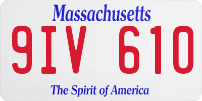 MA license plate 9IV610
