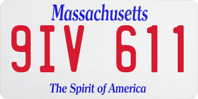 MA license plate 9IV611