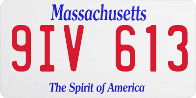 MA license plate 9IV613