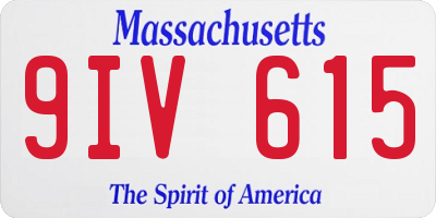 MA license plate 9IV615