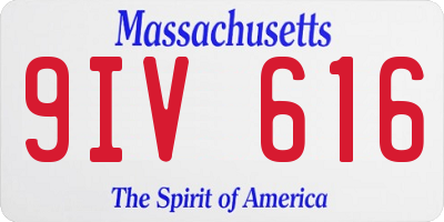 MA license plate 9IV616