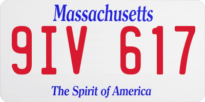 MA license plate 9IV617