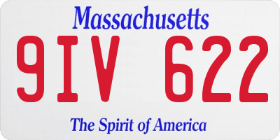 MA license plate 9IV622