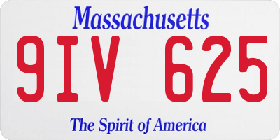 MA license plate 9IV625