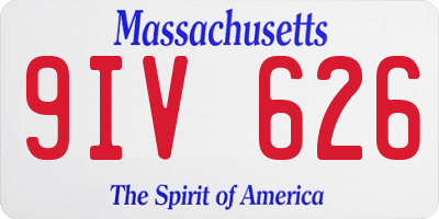 MA license plate 9IV626
