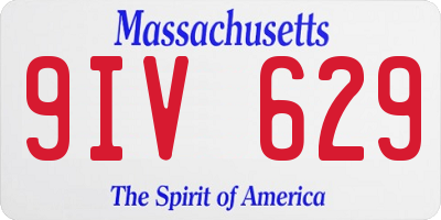 MA license plate 9IV629