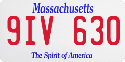 MA license plate 9IV630
