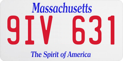 MA license plate 9IV631