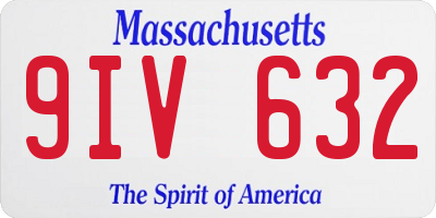 MA license plate 9IV632