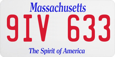 MA license plate 9IV633