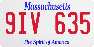 MA license plate 9IV635