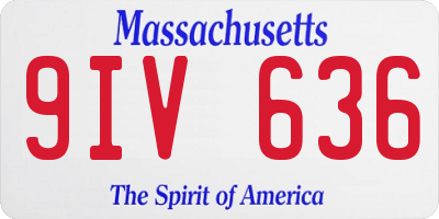 MA license plate 9IV636