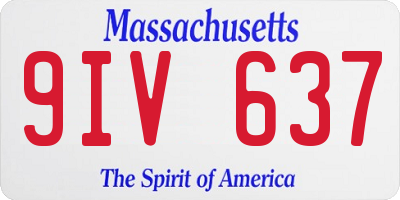 MA license plate 9IV637