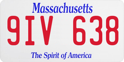 MA license plate 9IV638