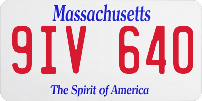 MA license plate 9IV640