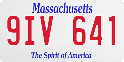 MA license plate 9IV641