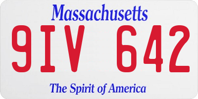 MA license plate 9IV642