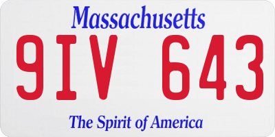 MA license plate 9IV643