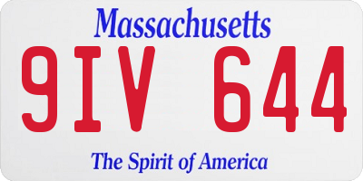 MA license plate 9IV644