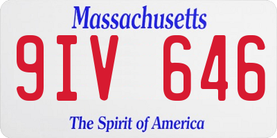 MA license plate 9IV646