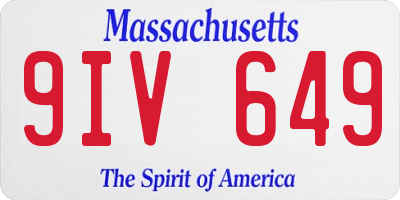 MA license plate 9IV649