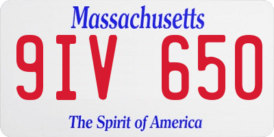 MA license plate 9IV650