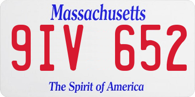 MA license plate 9IV652