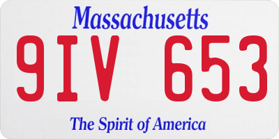 MA license plate 9IV653
