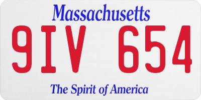 MA license plate 9IV654