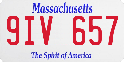 MA license plate 9IV657